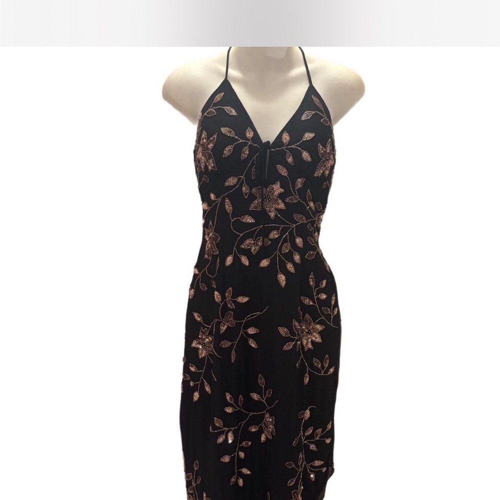Sean Collection Black and Gold Backless Dress